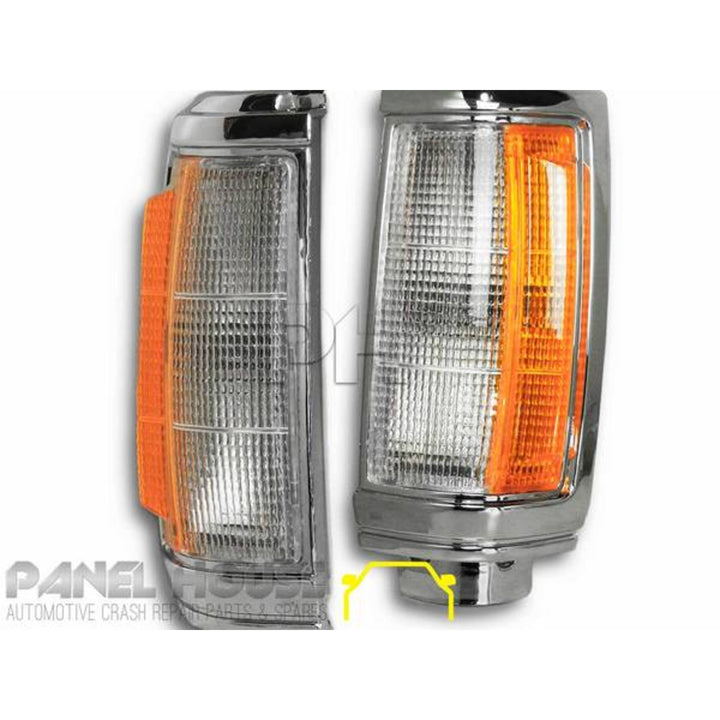 Corner Indicator Park Light PAIR Chrome fits Mitsubishi Triton 86-96 Ute ME - MJ