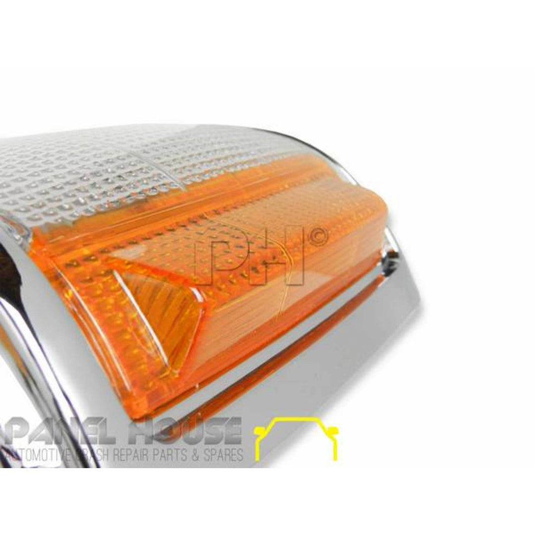 Corner Indicator Park Light PAIR Chrome fits Mitsubishi Triton 86-96 Ute ME - MJ