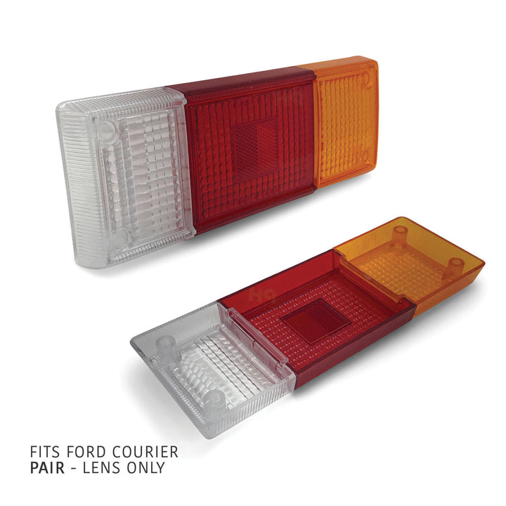 Tail Light Lens Alloy Tray Ute PAIR fits Ford Courier Ranger 1986 - 2022