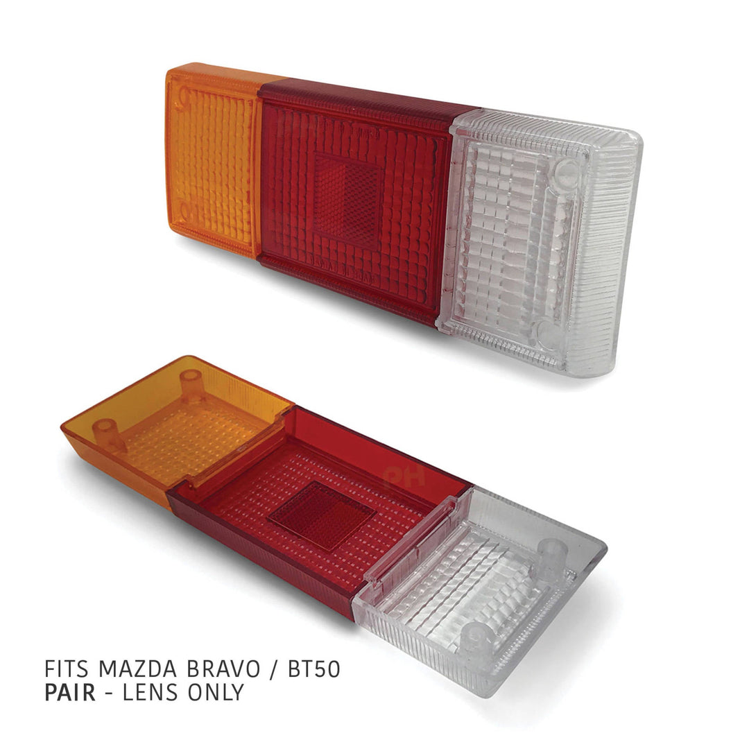 Tail Light Lens Alloy Tray Ute PAIR fits Mazda Bravo BT50 1986 - 2020