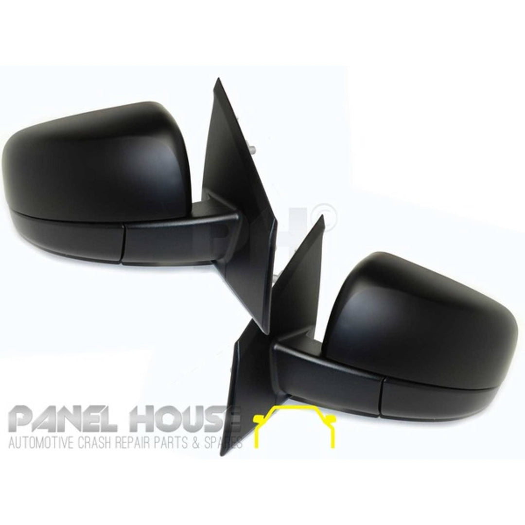 Door Mirror PAIR LH+RH Black Electric fits Mazda BT50 Ute 2011-2016