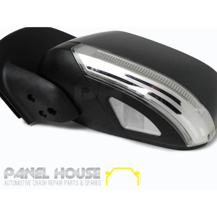 Door Mirror LEFT Primed Auto Fold Heated Puddle Light fits Nissan NAVARA D40 07-14