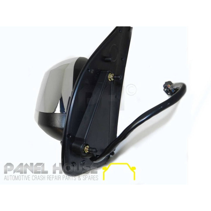 Door Mirror RIGHT Chrome Electric With Puddle Light fits Nissan Navara D40 2007-2014