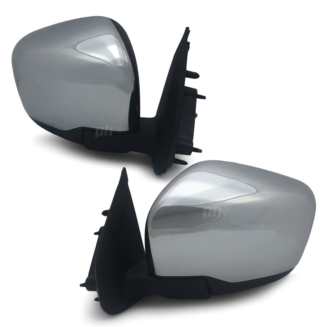 Door Mirrors PAIR Chrome Electric fits Nissan Navara D23 NP300 2015 - 2020