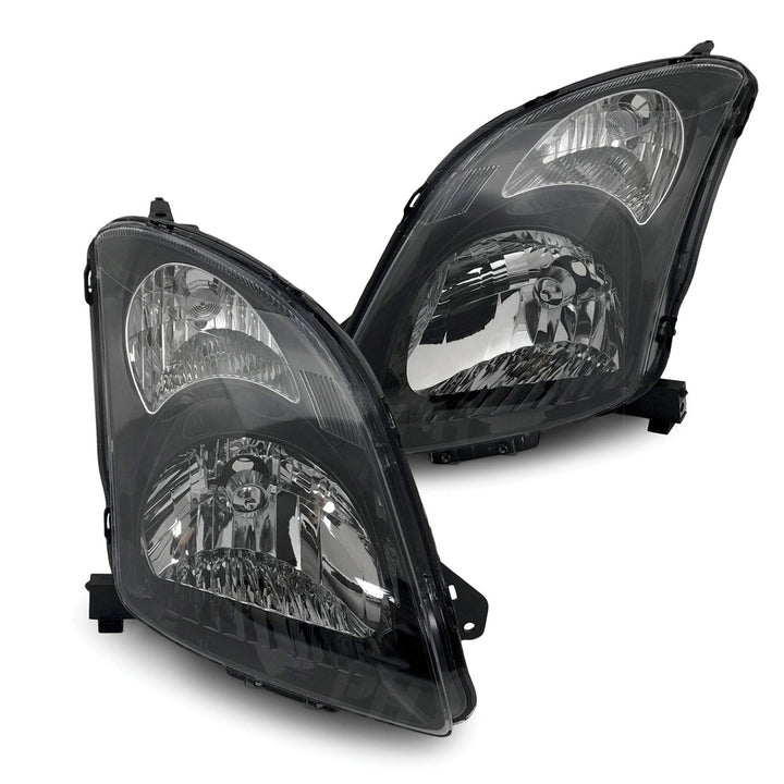 Headlights Black PAIR Fits Suzuki Swift Sport RS416 2005 - 2010