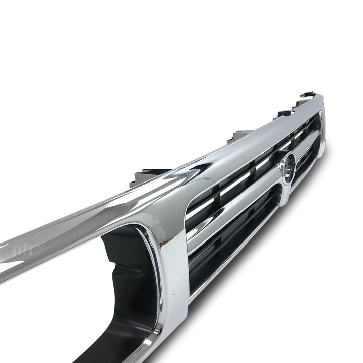 Grill 1 Piece Chrome & Black Fits Toyota Hilux 2WD Workmate 1989 - 1996