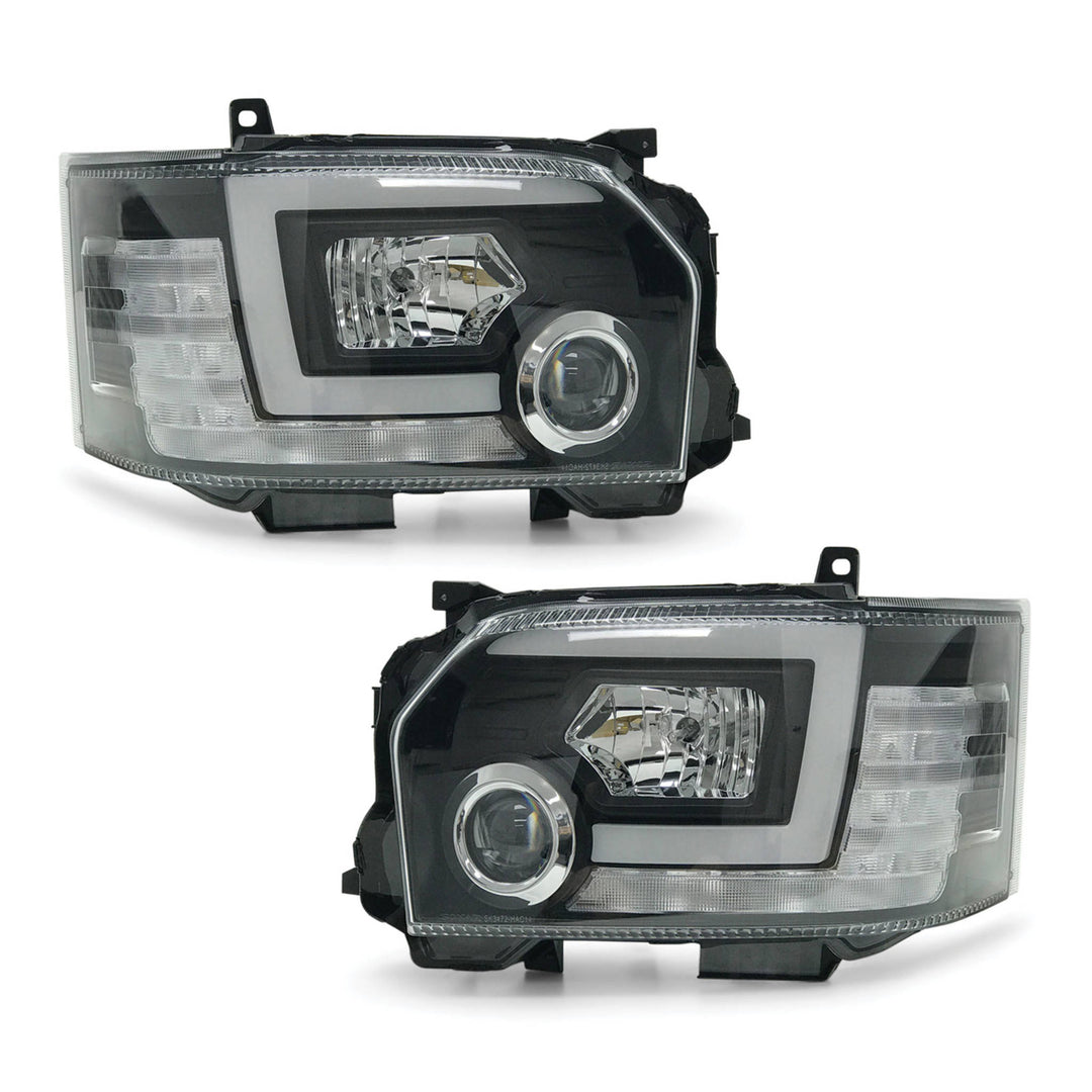 Headlights PAIR DRL Style with Sequential Indicator fits Toyota Hiace 2014-2019