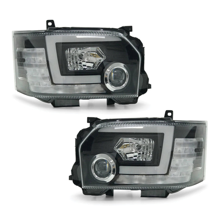 Headlights PAIR DRL Style with Sequential Indicator fits Toyota Hiace 2014-2019