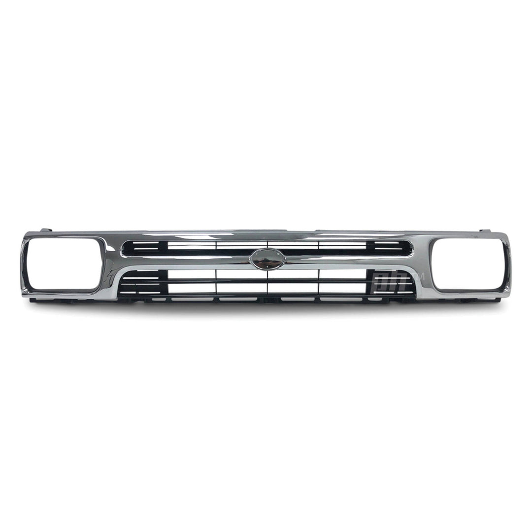 Grill 1 Piece Chrome & Black Twin Bar Style Fits Toyota Hilux 2WD Workmate 1989 - 1996