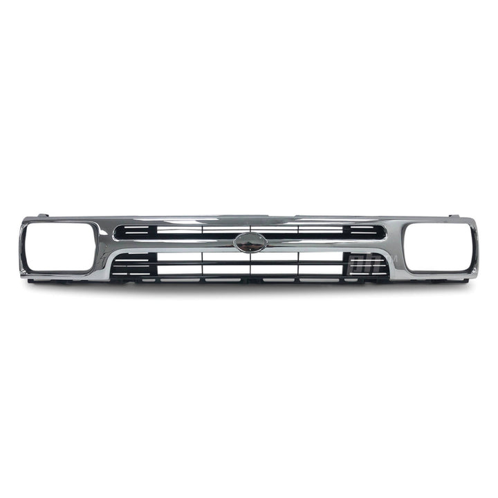 Grill 1 Piece Chrome & Black Twin Bar Style Fits Toyota Hilux 2WD Workmate 1989 - 1996