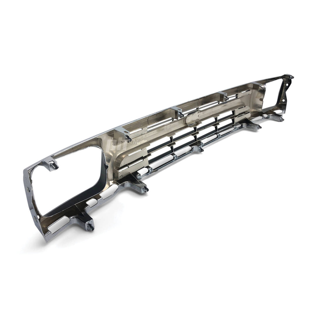 Grill 1 Piece Chrome & Black Twin Bar Style Fits Toyota Hilux 2WD Workmate 1989 - 1996