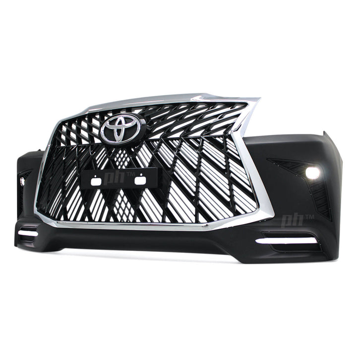 Web Style Front Bumper Kit & Black / Chrome Grill Fits Toyota Hilux N70 11-15