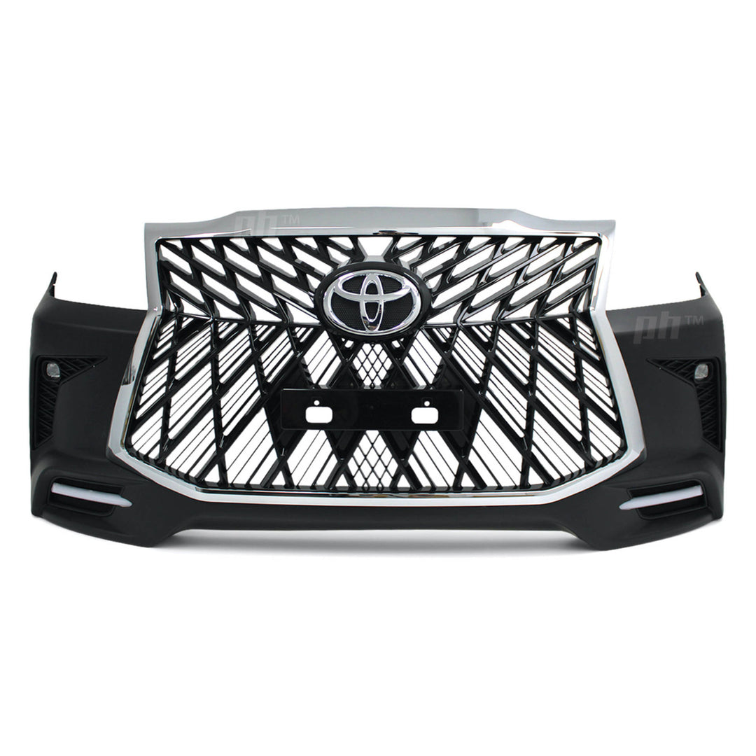 Web Style Front Bumper Kit & Black / Chrome Grill Fits Toyota Hilux N70 11-15