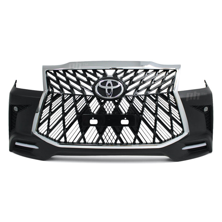 Web Style Front Bumper Kit & Black / Chrome Grill Fits Toyota Hilux N70 11-15