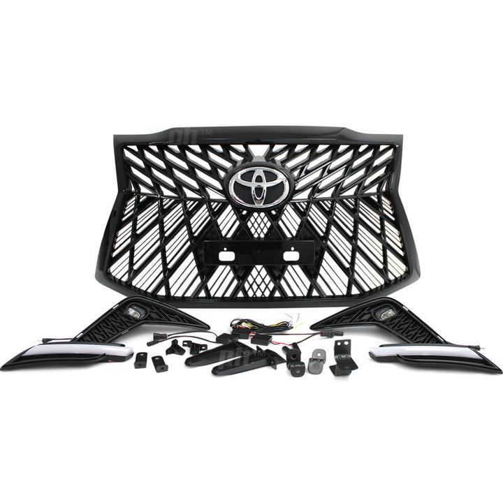 Web Style Front Bumper Kit & Black Grill Fits Toyota Hilux N70 Facelift 11 - 15