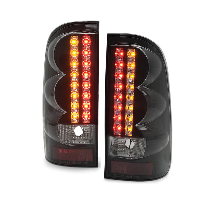 Upgrade Black LED Tail Lights PAIR Fits Toyota Hilux N70 SR5 2005 - 2015