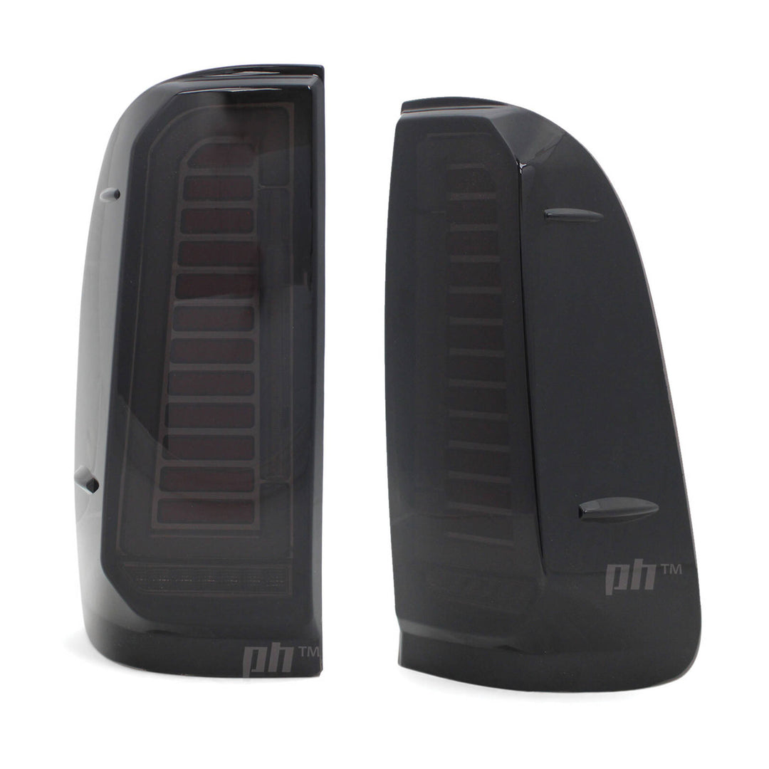Upgrade Black Smoked LED Tail Lights Sequential PAIR Fits Toyota Hilux N70 2005 - 2015