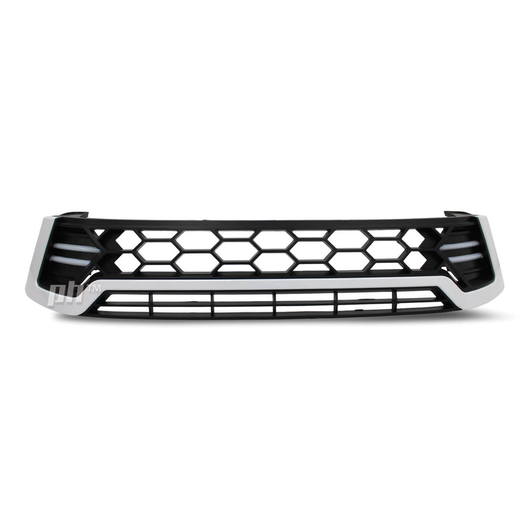 Grill Black & White LED DRL Style Fits Toyota Hilux N80 SR5 Workmate 2015 - 2018
