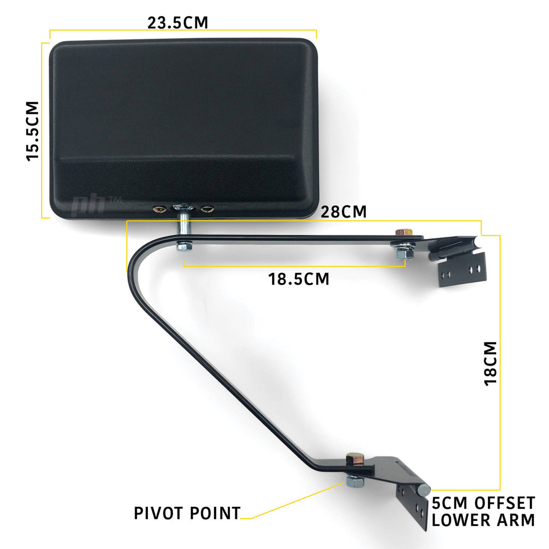 Universal Long Arm Trayback Door Mirrors PAIR