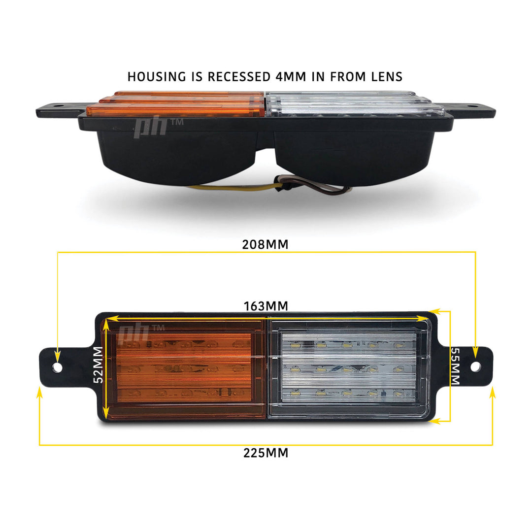 Universal LED Flush Mount Style Bull Bar Indicator Blinker Park Light x1 LH=RH