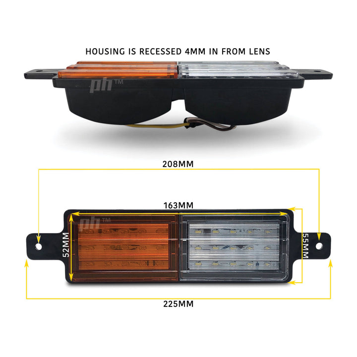 Universal LED Flush Mount Style Bull Bar Indicator Blinker Park Light x1 LH=RH