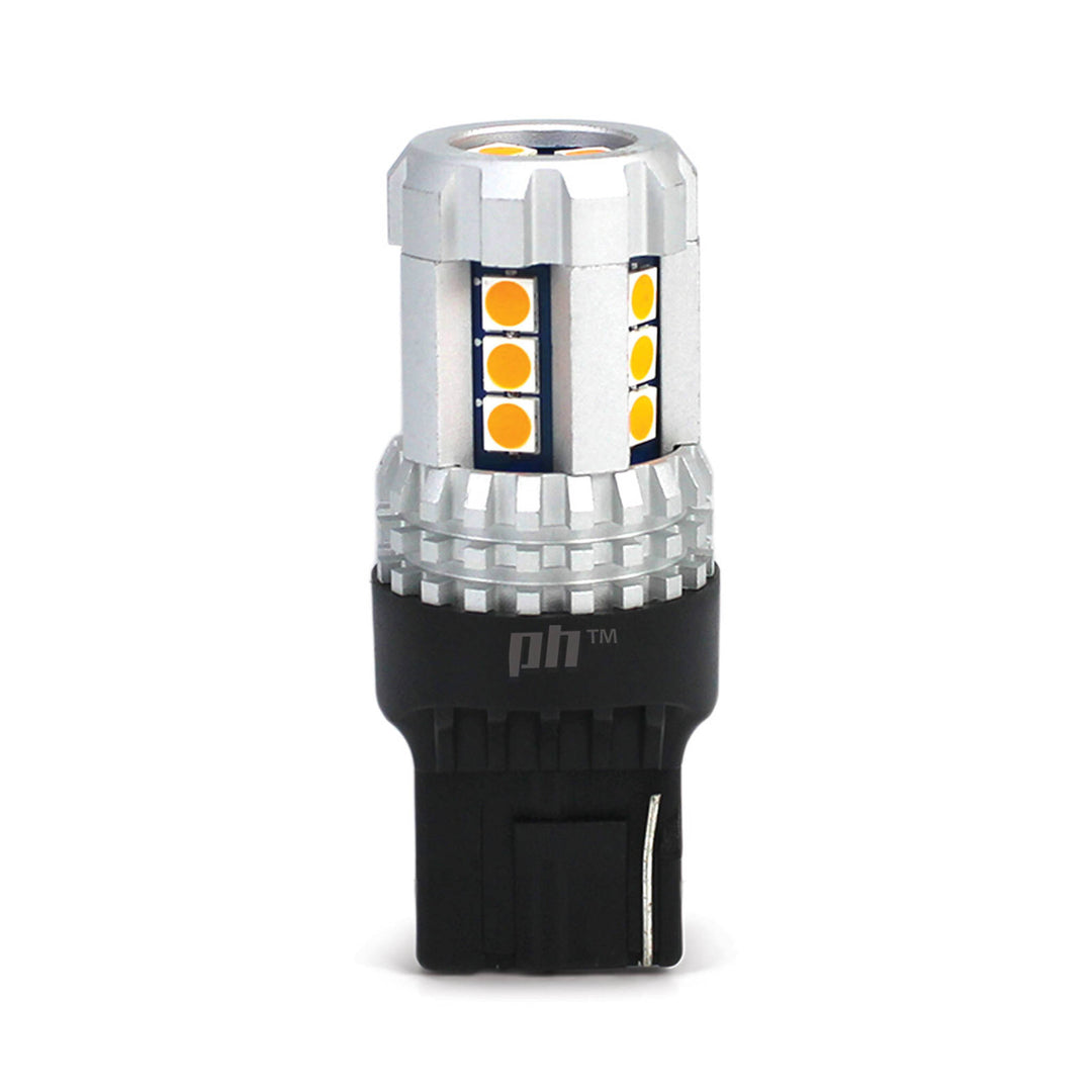 T20 Wedge Style LED Indicator Bulbs Amber PAIR 500LM