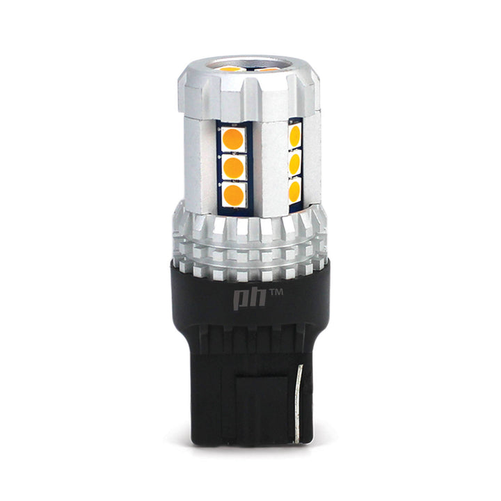 T20 Wedge Style LED Indicator Bulbs Amber PAIR 500LM