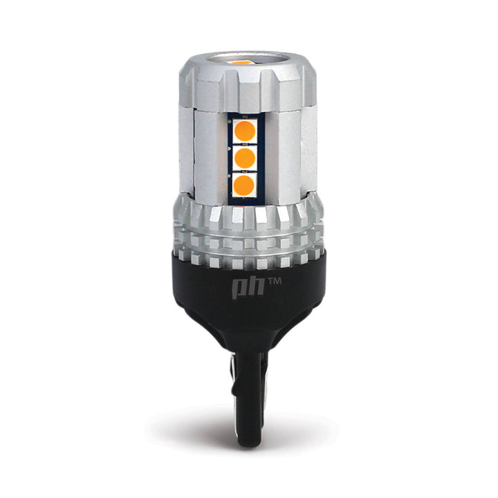 T20 Wedge Style LED Indicator Bulbs Amber PAIR 500LM