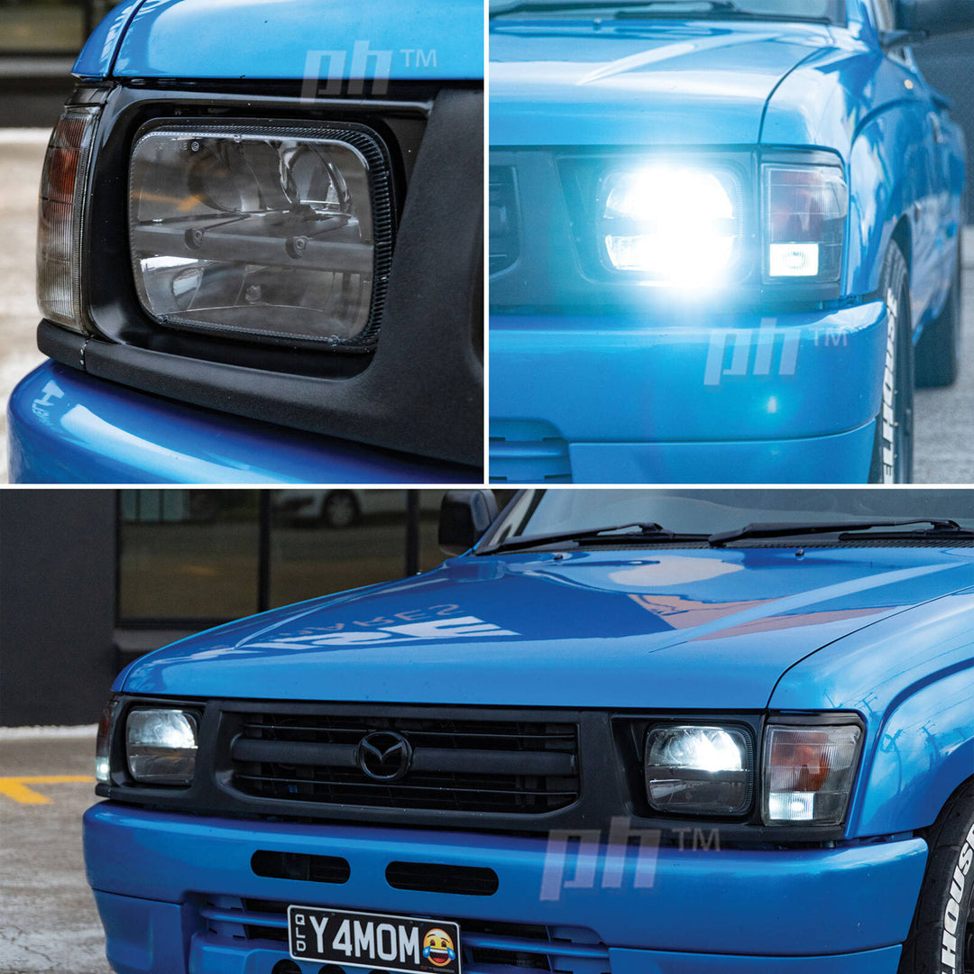 Universal Black Headlights LED PAIR 7x5 Inch Rectangle