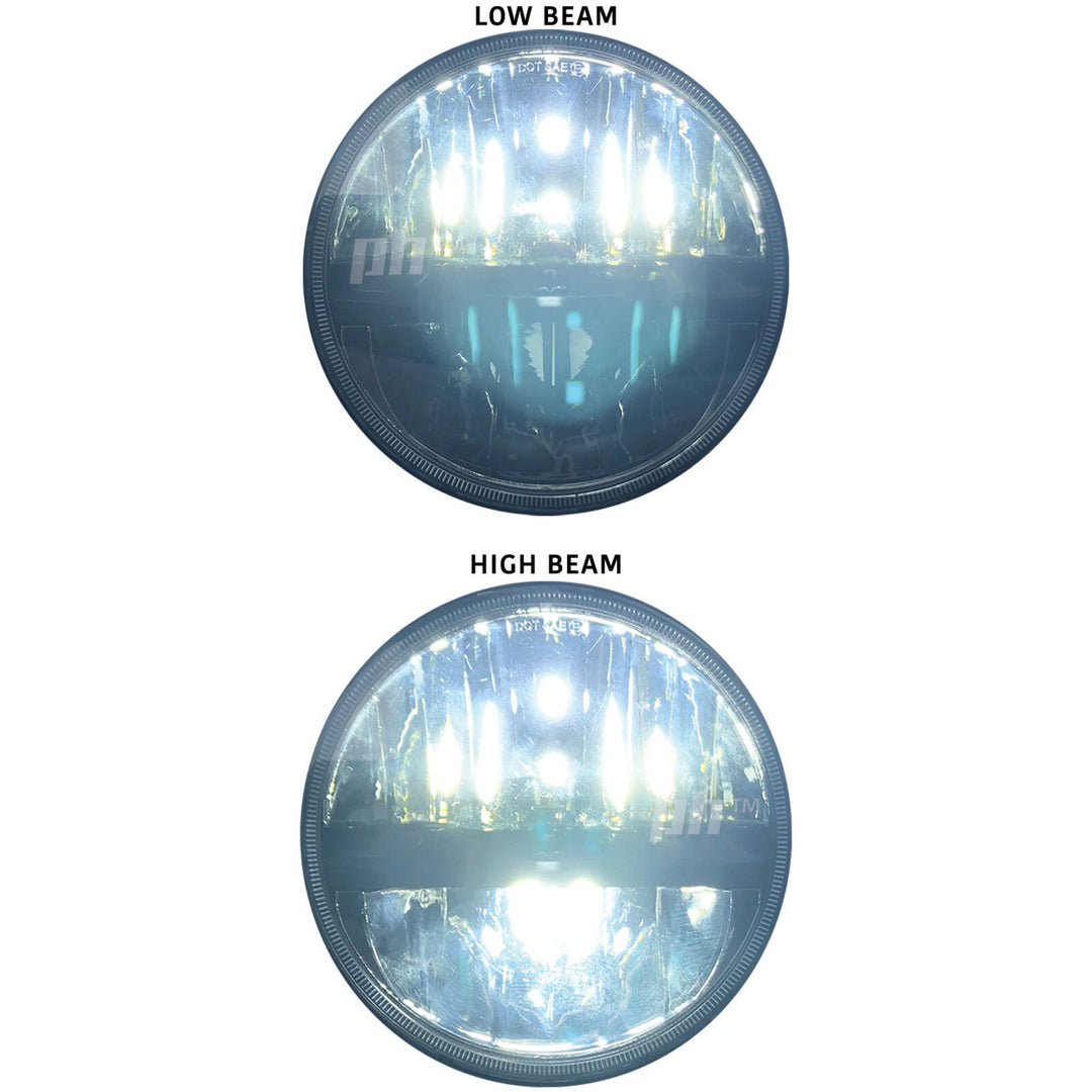Universal Black Headlights LED PAIR 7 Inch Round