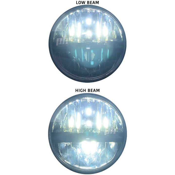 Universal Black Headlights LED PAIR 7 Inch Round