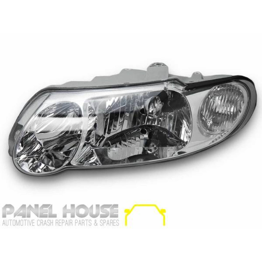 Headlights PAIR Chrome fits Holden Commodore VX VU 2000 - 2002