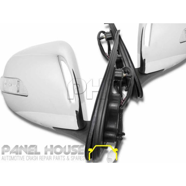 Door Mirrors PAIR Electric Chrome With Blinker Fits Toyota Hiace 2005 - 2019