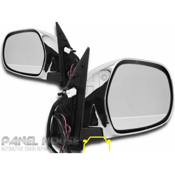 Door Mirrors PAIR Electric Chrome With Blinker Fits Toyota Hiace 2005 - 2019