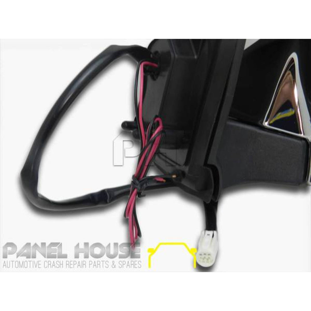 Door Mirrors PAIR Electric Chrome With Blinker Fits Toyota Hiace 2005 - 2019