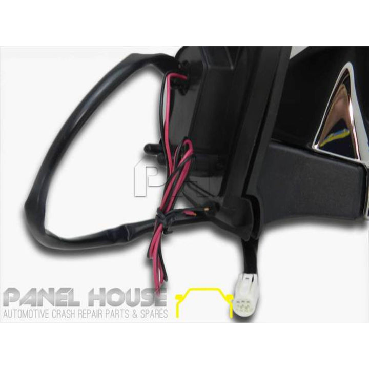 Door Mirrors PAIR Electric Chrome With Blinker Fits Toyota Hiace 2005 - 2019