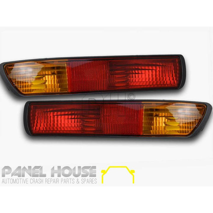 Tail Lights PAIR In Bumper Bar Fits Mitsubishi Pajero NM Wagon 2000 - 2002