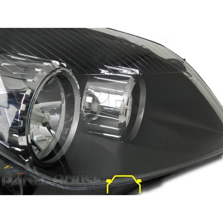 Headlights PAIR Black ADR fits Holden AH Astra 2004 - 2006