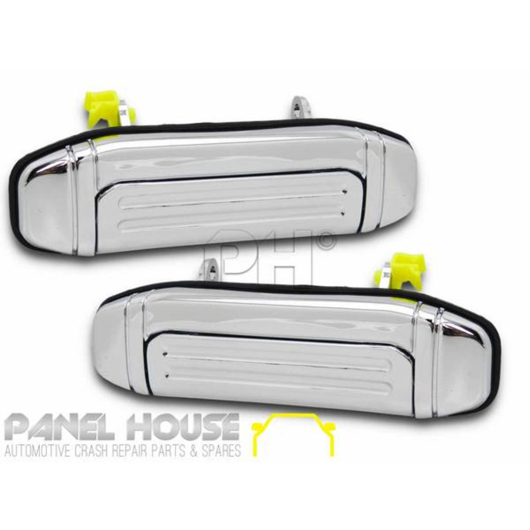 Outer Door Handles PAIR Front Chrome Fits Mitsubishi Pajero NH NJ NK NL 1991 - 2000