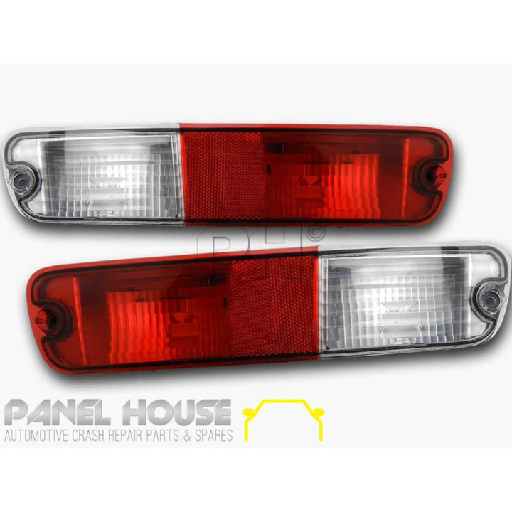 Tail Lights PAIR In Bumper Bar Fits Mitsubishi Pajero NP Wagon 2002 - 2006