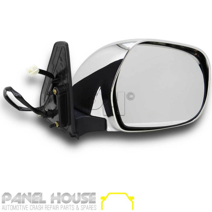 Door Mirrors PAIR Chrome Electric Fits Toyota Landcruiser Prado 120 Series