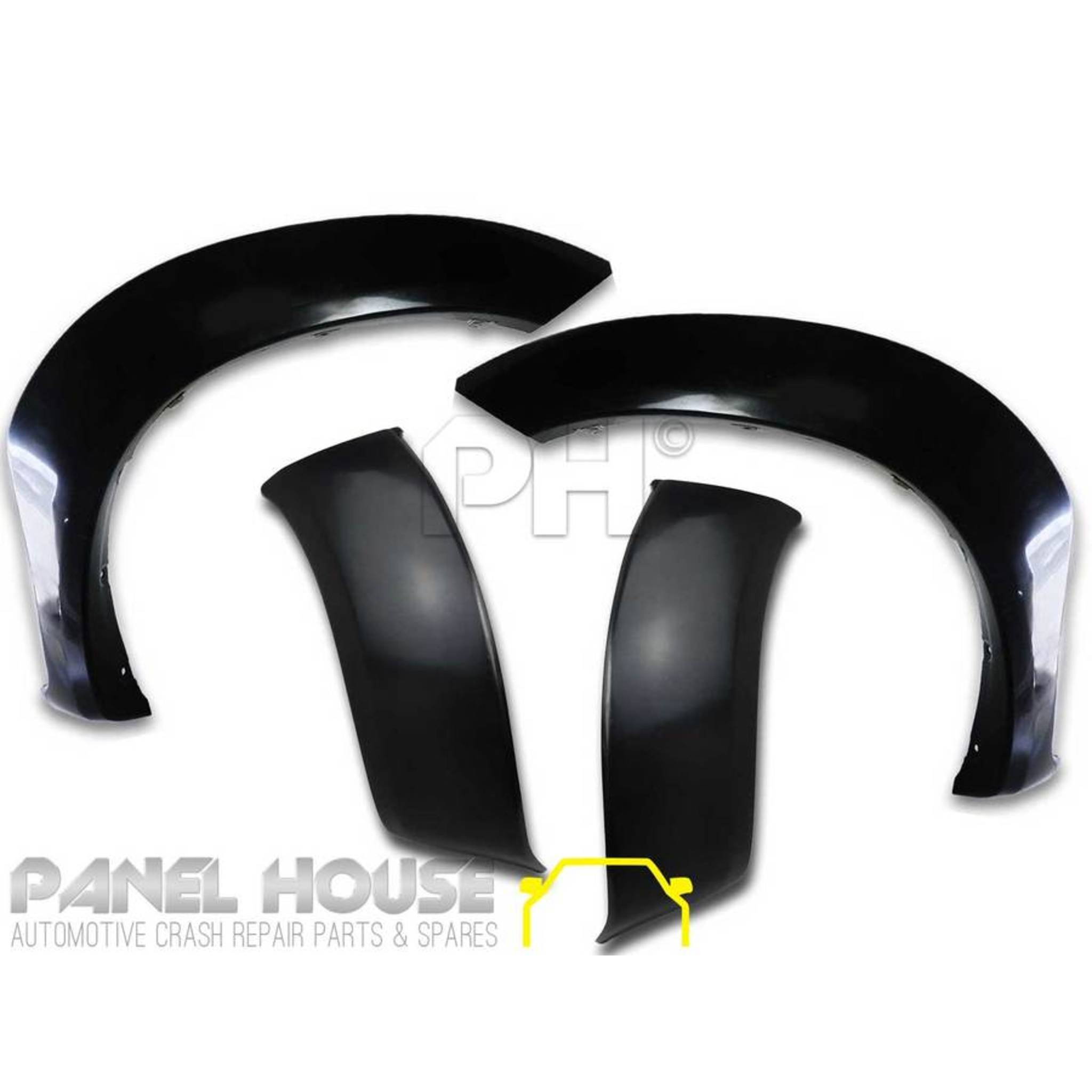Pair Front Fender Liners For Toyota Hilux 4WD KUN26R GGN25R 2008-2011 - Black Plastic