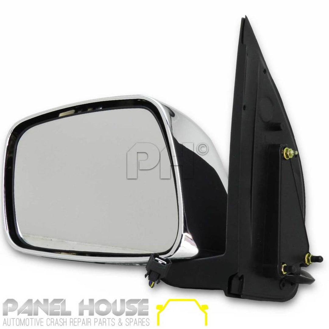 Door Mirrors PAIR Electric Chrome Fits Nissan Navara D40 VSK 2005 - 2010