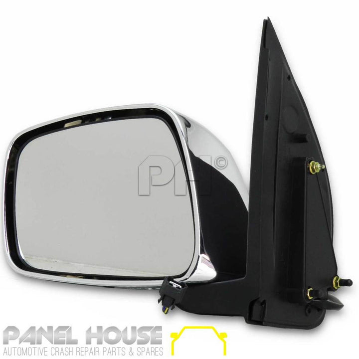 Door Mirrors PAIR Electric Chrome Fits Nissan Navara D40 VSK 2005 - 2010