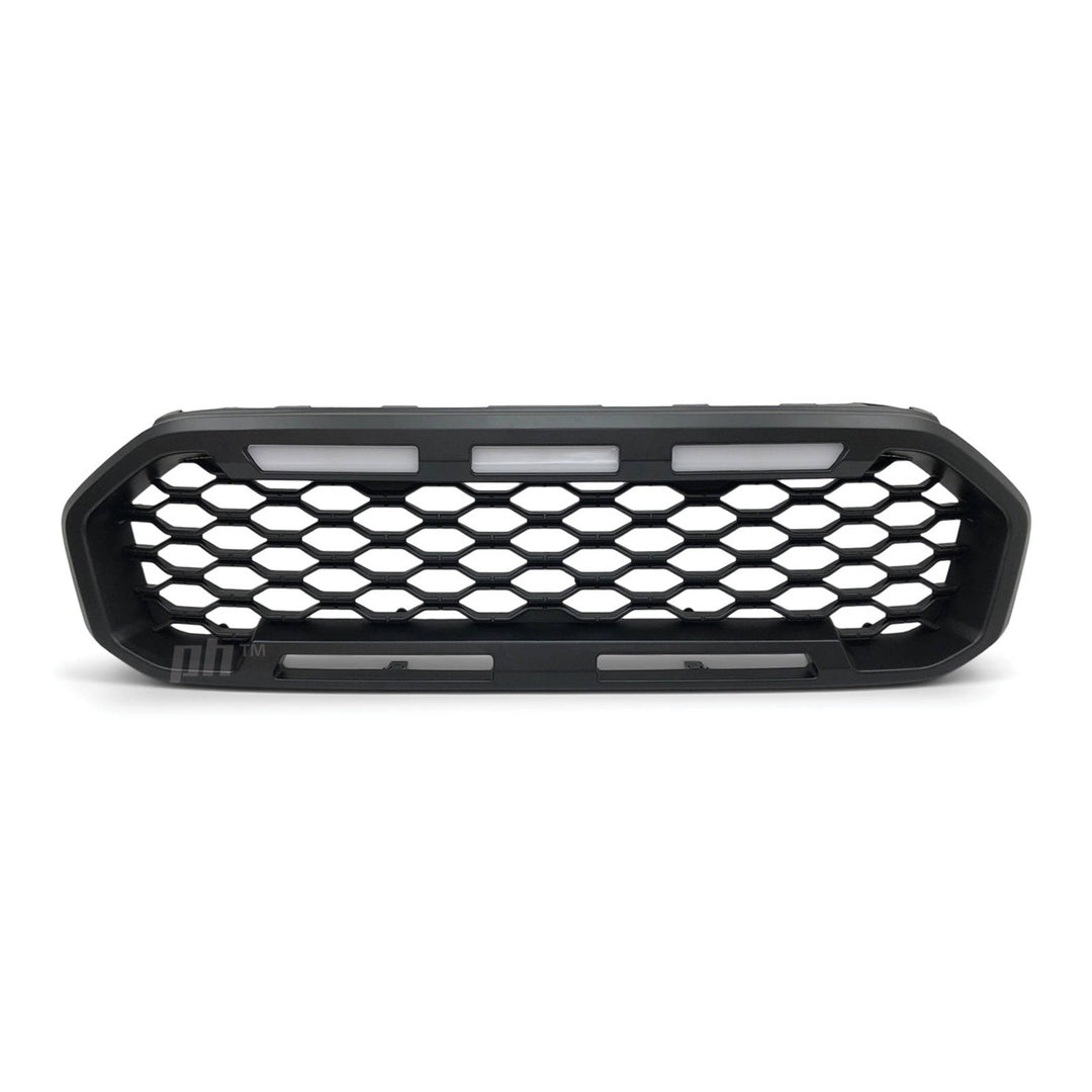 Grill Black Edition Mesh LED DRL Style Fits Ford Ranger PX MK3 2018 - 2022 XL XLS XLT