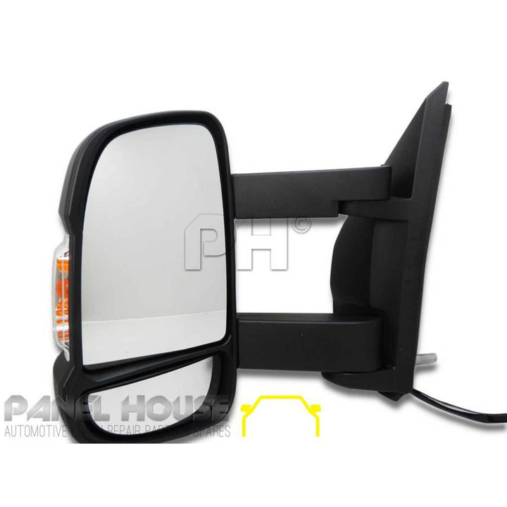 Door Mirrors PAIR Electric Long Arm Suit MOTORHOME fits Fiat Ducato 06-13