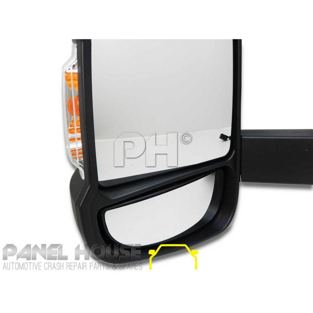 Door Mirrors PAIR Electric Long Arm Suit MOTORHOME fits Fiat Ducato 06-13