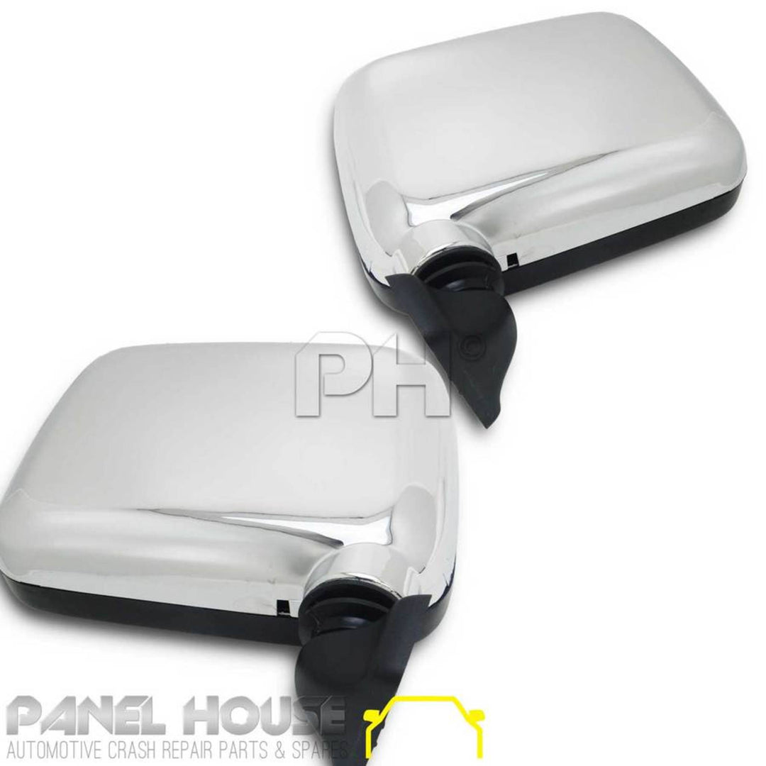 Door Mirrors PAIR Skin Mount CHROME fits Holden TF Rodeo Ute 89-96
