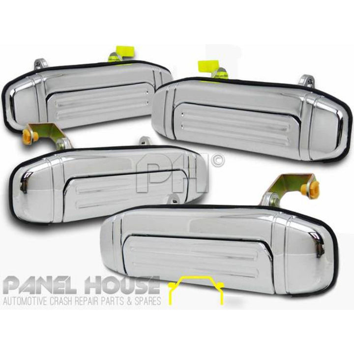 Outer Door Handle SET Rear Chrome fits Mitsubishi Pajero NL 1997 - 2000