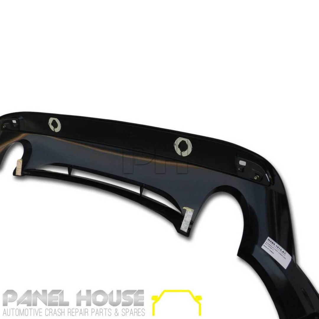Rear Bumper Bar Diffuser Twin Exhaust Outlet CARBON Look Fits Mazda 3 BM Hatch